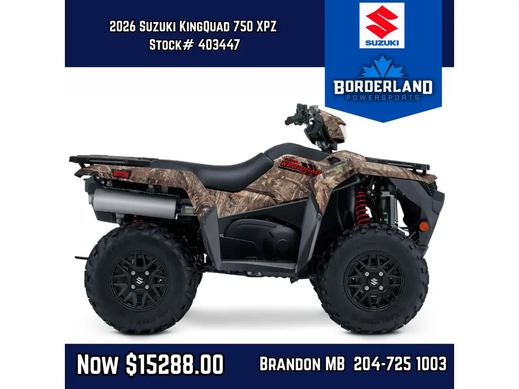 2026 Suzuki KingQuad 750 XPZ - True Timber Kanati