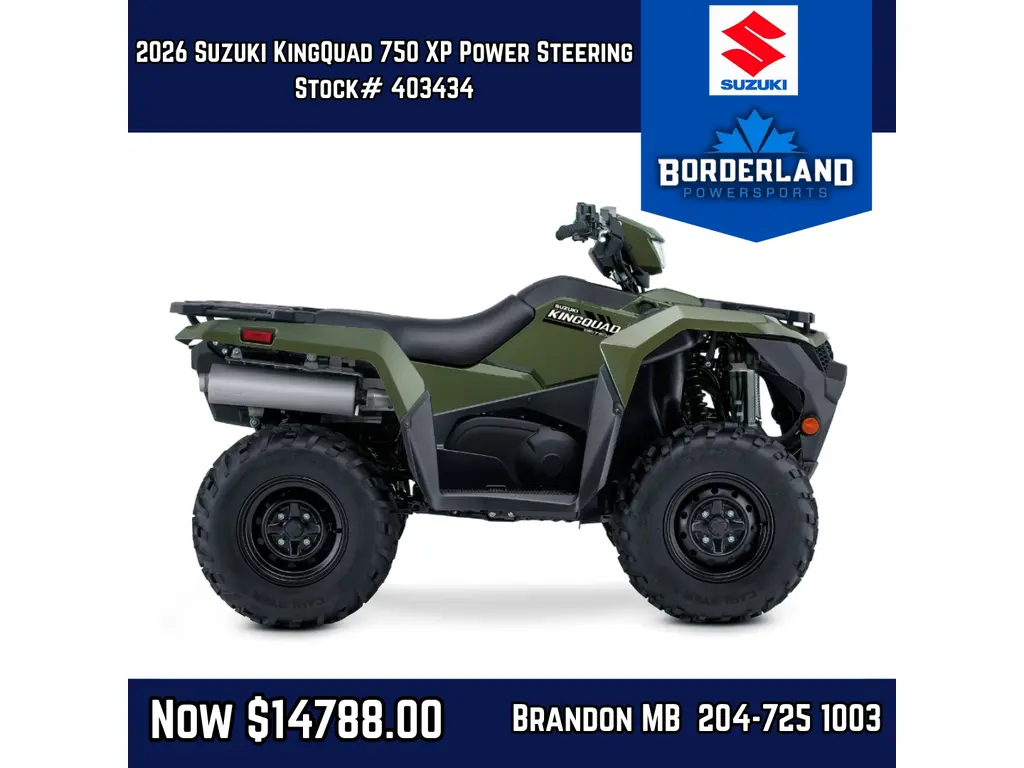 2026 Suzuki KingQuad 750 XP Power Steering - Terra Green