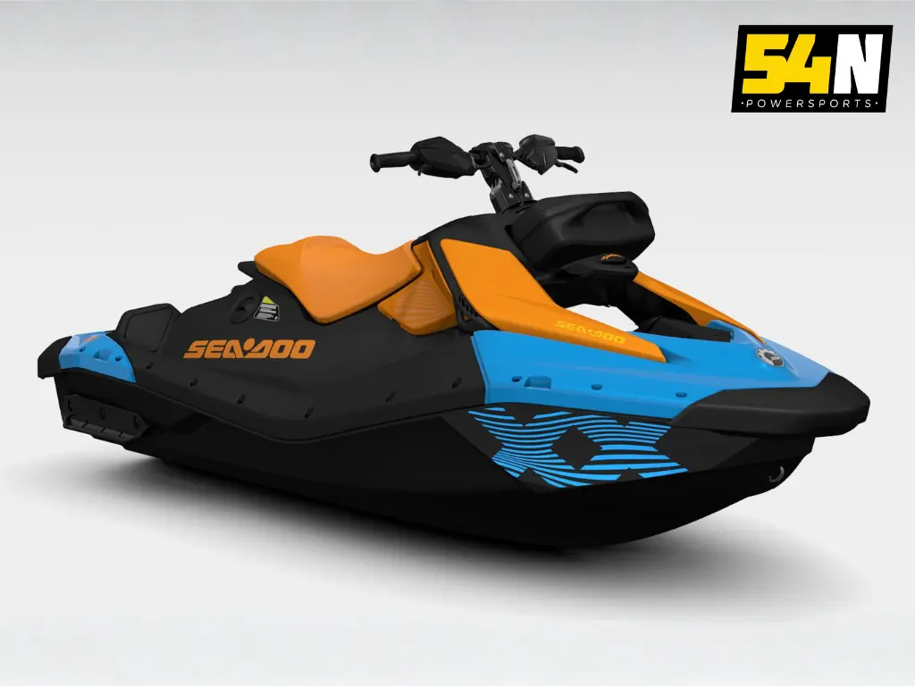 2026 Sea-Doo Spark Trixx 1up with Audio - Gulfstream Blue and Orange Crush 