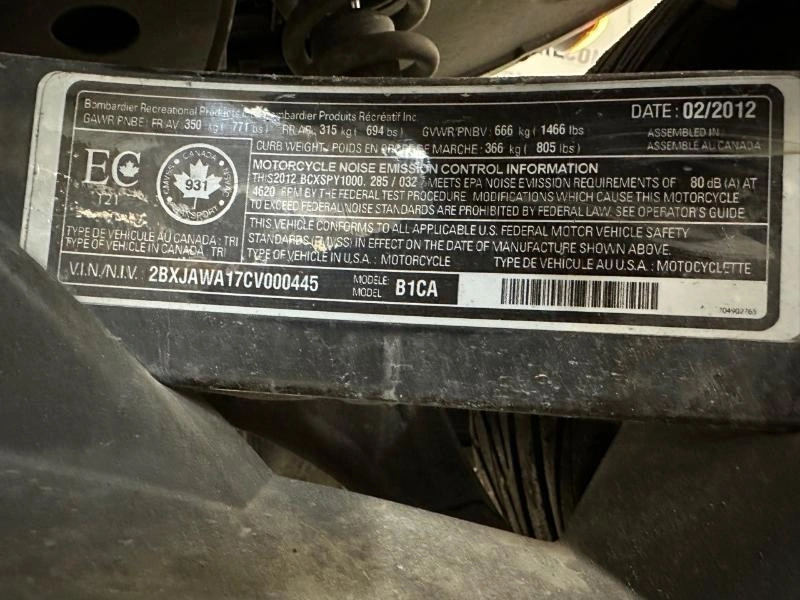 2012 Can-am Spyder Rs-s (se5) alt