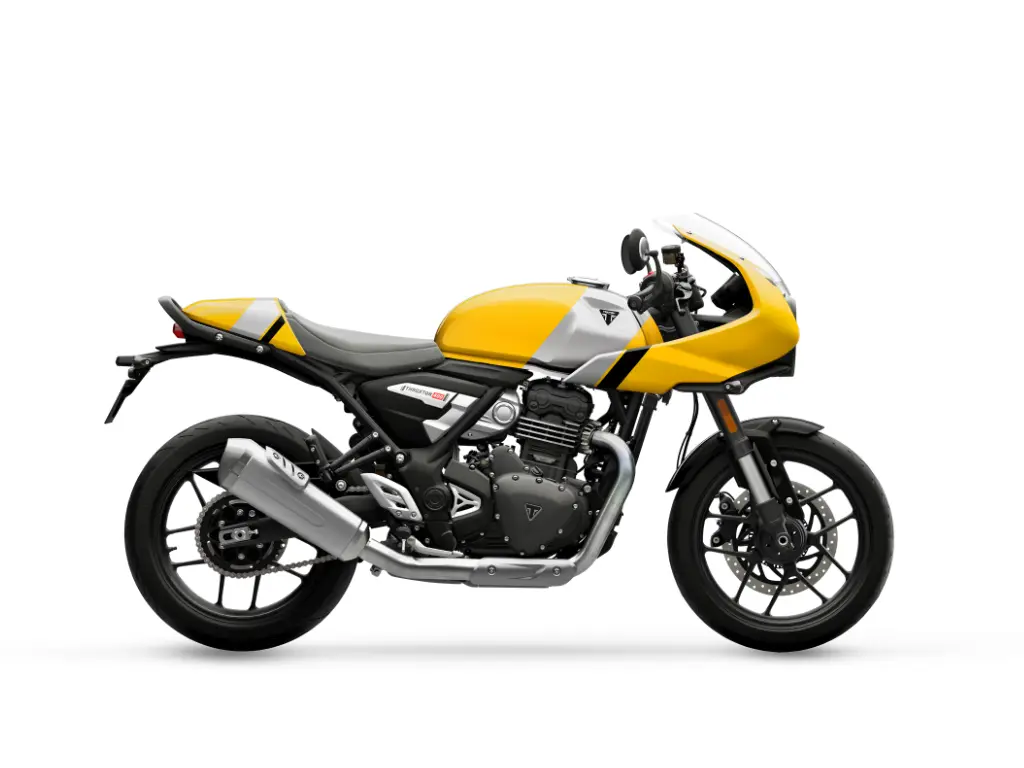 2026 Triumph Thruxton 400 // Metallic Racing Yellow/Aluminum Silver 