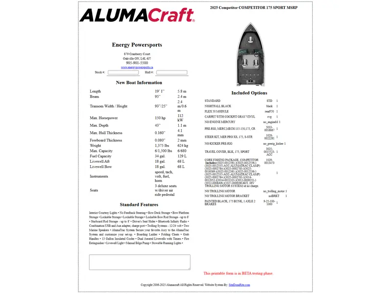 ALUMACRAFT Competitor 175X Sport 2025