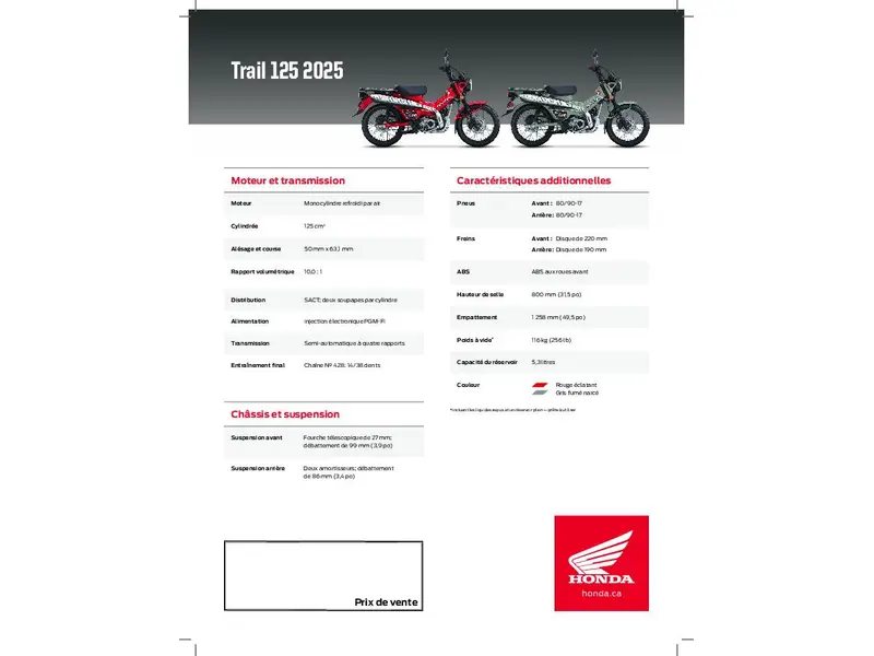 2025 Honda CT 125 AS ABS thumbnail 6
