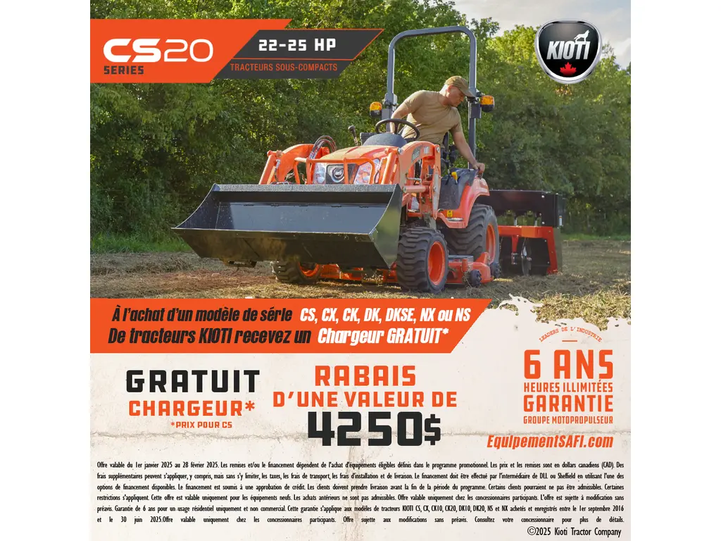 KIOTI Tracteur CS2220H  - Tracteur sous-compact CS