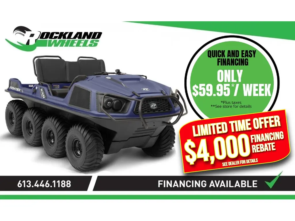 2023 Argo FRONTIER 650 HO 8X8 WITH FREE HANDRAIL AND BRUSH GUARD 