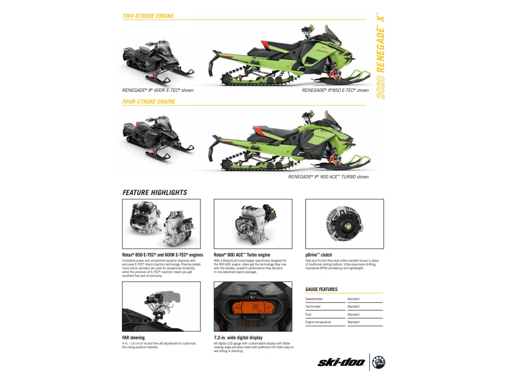 2020 Ski-doo Sm Renegade X 850 Etec alt