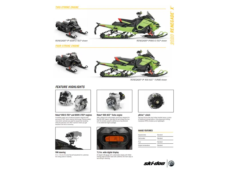2020 Ski-Doo SM RENEGADE X 850 ETEC