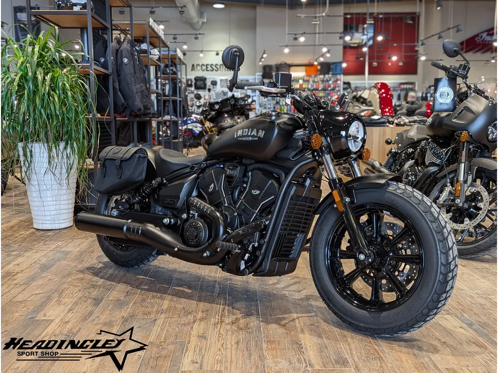 2026 Indian Motorcycle Scout Bobber Limited +Tech // Black Smoke - w/ Rinehart Exhaust & Solo Sidebag