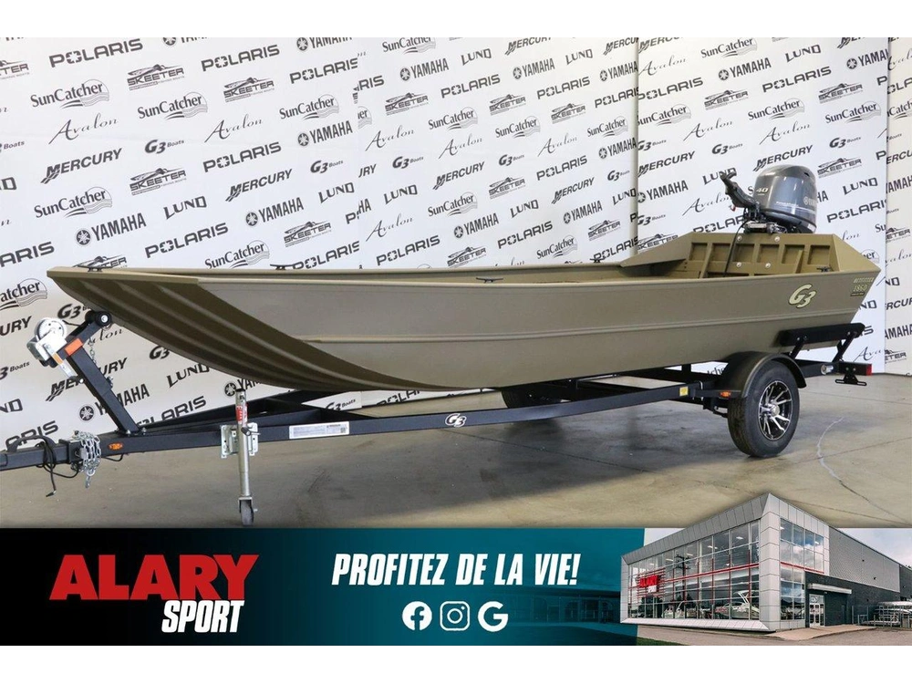2025 G3 Boats Jon Boat Jb1860wofj + Yamaha 60 Hp Turbine & Remorque alt