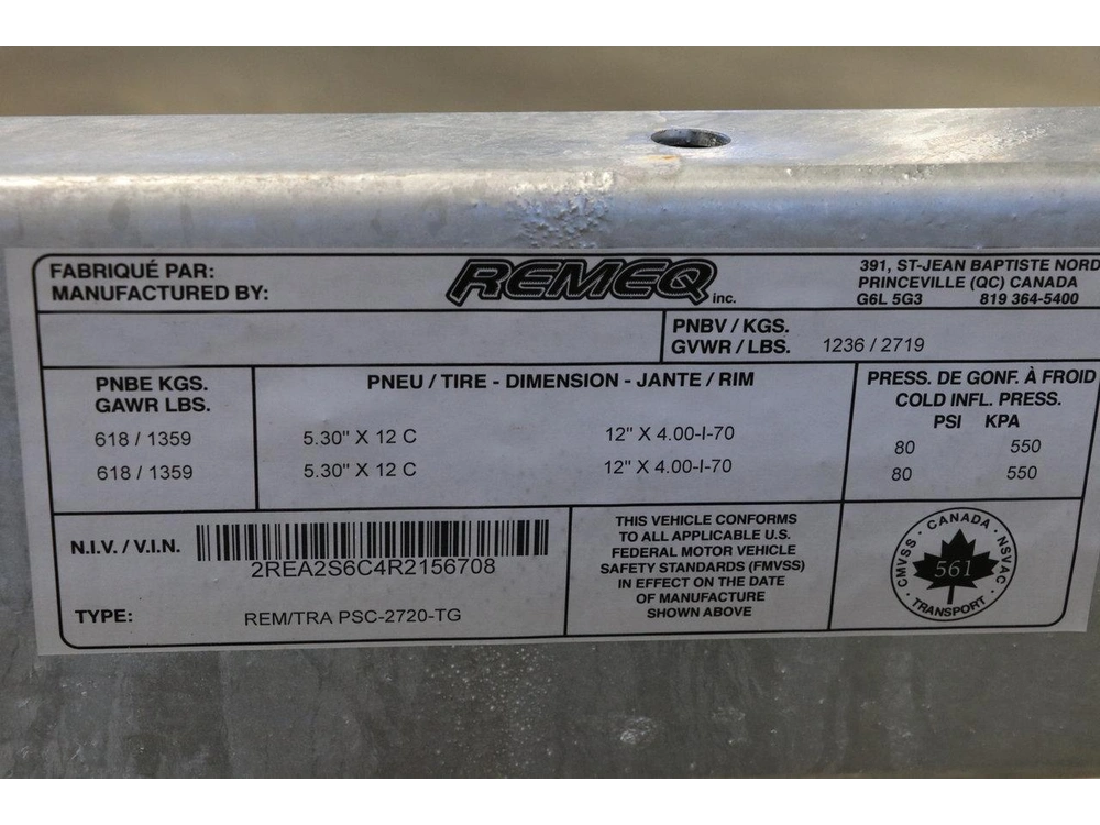 2026 Remeq Remeq Psc-2720-tg Pour Ponton 2 Quilles alt