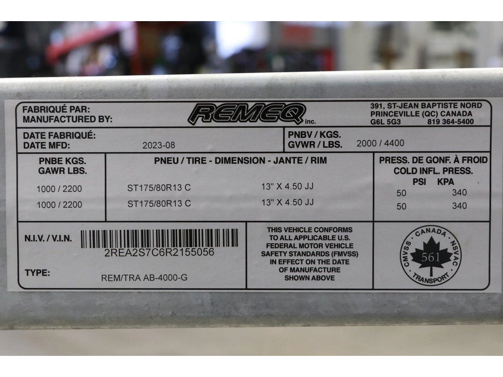 Remeq Remeq Remorque Pour Bateau Ab-4000g Tandem Avec Guides 2025 alt