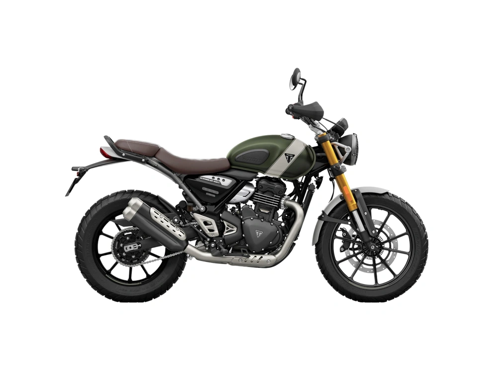 2026 Triumph Scrambler 400 X - Matt Khaki Green / Matt Fusion White alt