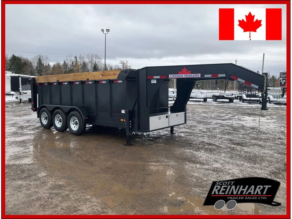 2026 Canada Trailers 83x16 10.5 Ton Gooseneck Dump Trailer With 48" Sides alt