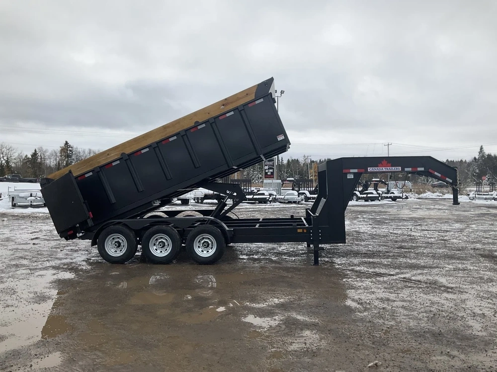 2026 Canada Trailers 83x16 10.5 Ton Gooseneck Dump Trailer With 48" Sides alt