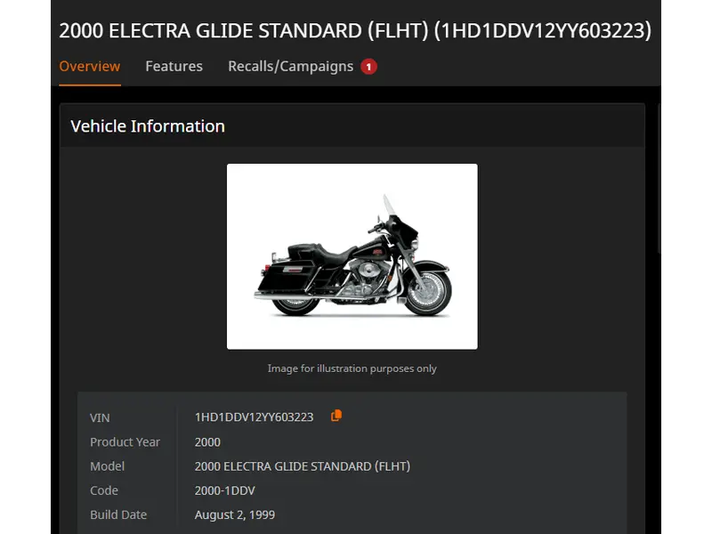 2000 Harley-Davidson ELECTRA GLIDE STANDARD (FLHT) thumbnail 2
