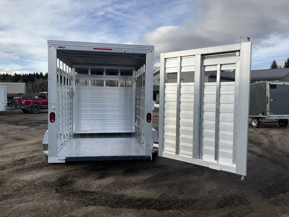 2027 Aghaul 6'6"x16 Plus V-nose Aluminum Livestock Trailer alt