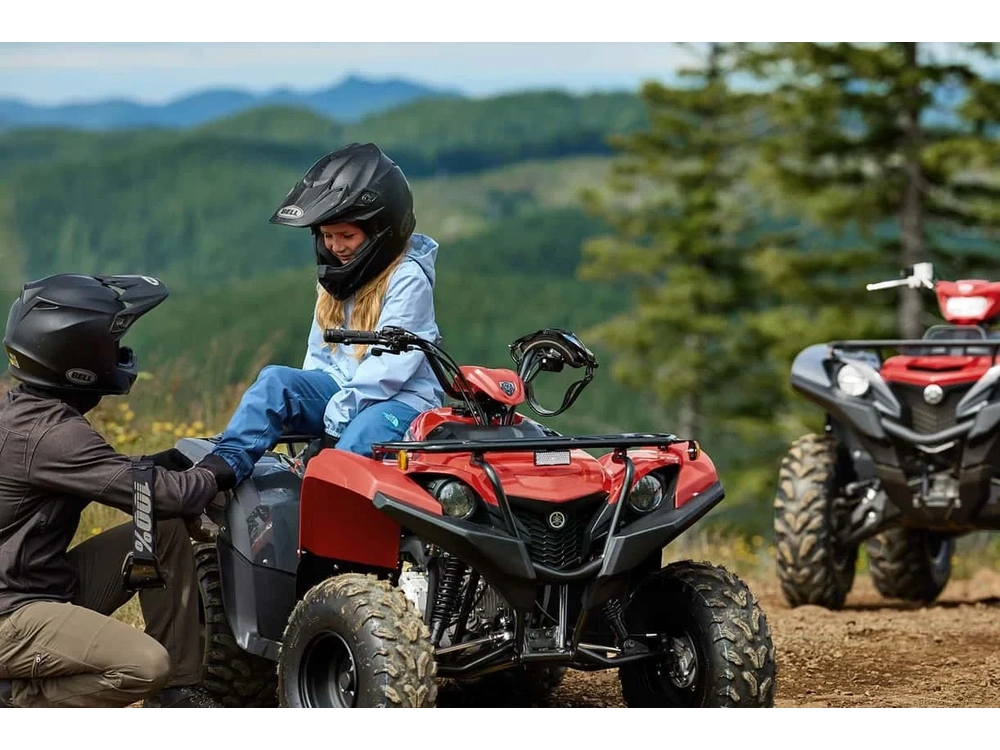 2025 Yamaha Grizzly 110 Grey Metallic/red - Finance For Only $41 Bi-weekly With Zero Downpayment! - Last 2025 Grizzly 110 In Stock! alt