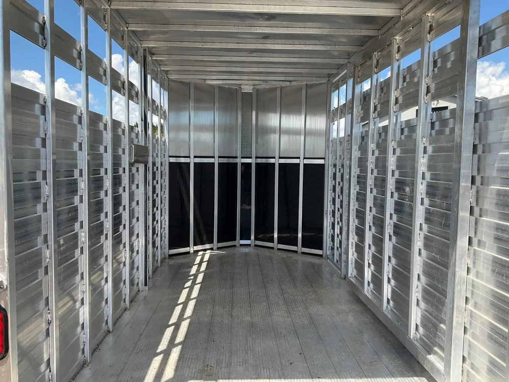2026 Aghaul 6'6"x14 Plus V-nose Aluminum Livestock Trailer alt