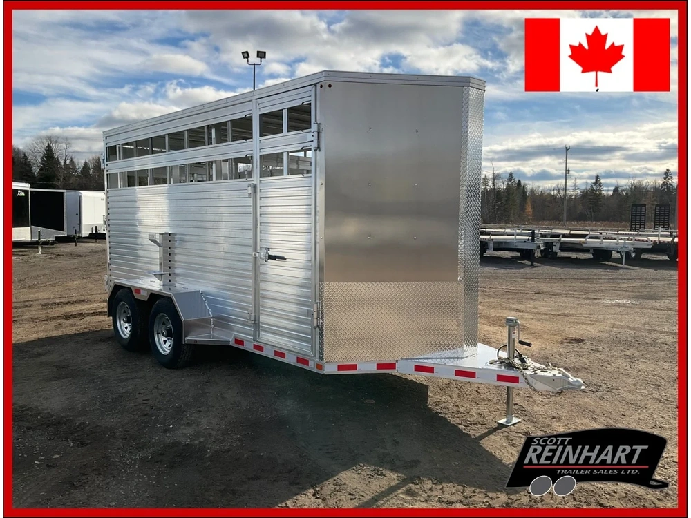 2027 Aghaul 6'6"x16 Plus V-nose Aluminum Livestock Trailer alt