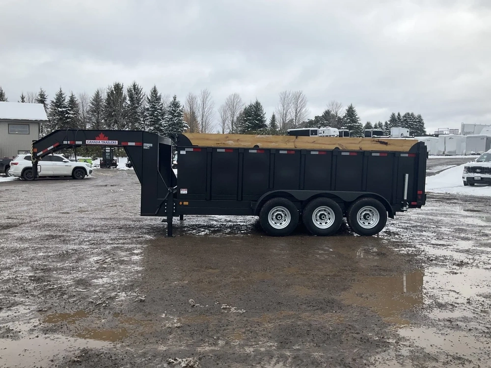 2026 Canada Trailers 83x16 10.5 Ton Gooseneck Dump Trailer With 48" Sides alt