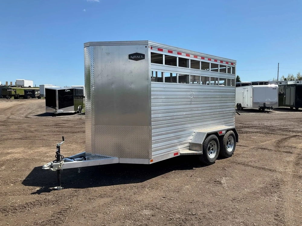 2026 Aghaul 6'6"x14 Plus V-nose Aluminum Livestock Trailer alt