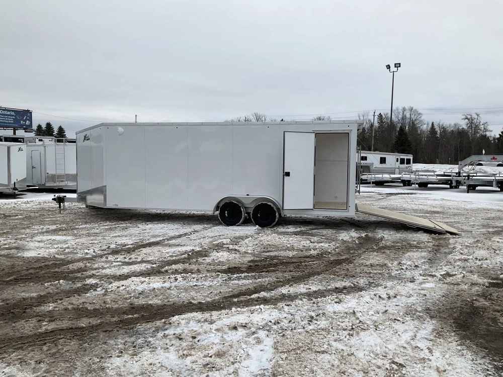 2026 Xcel Trailers 7.5x22 Plus V-nose Aluminum Snowmobile Trailer alt