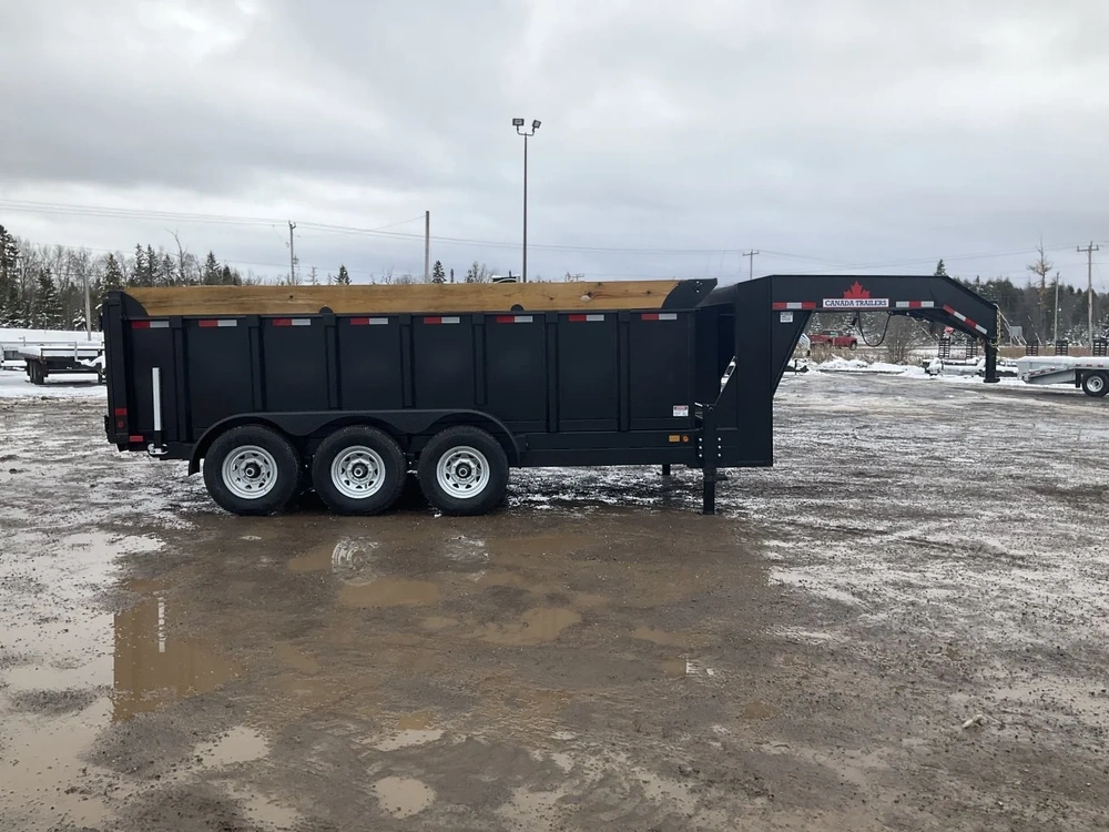 2026 Canada Trailers 83x16 10.5 Ton Gooseneck Dump Trailer With 48" Sides alt