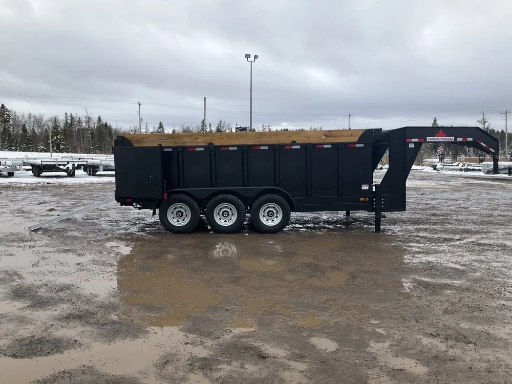 2026 Canada Trailers 83x16 10.5 Ton Gooseneck Dump Trailer With 48" Sides alt