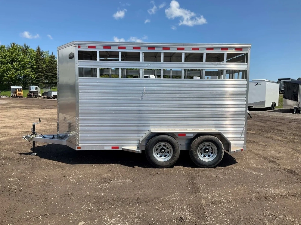 2026 Aghaul 6'6"x14 Plus V-nose Aluminum Livestock Trailer alt