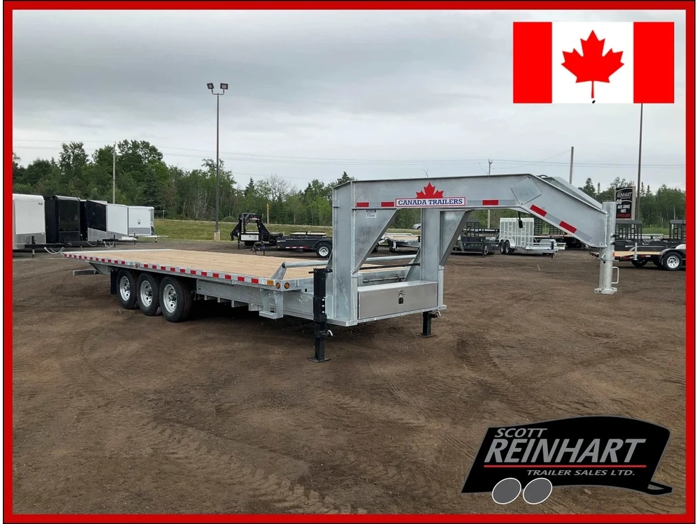 2025 Canada Trailers 8.5x26 10.5 Ton Galvanized Gooseneck Hydraulic Tilt Trailer alt