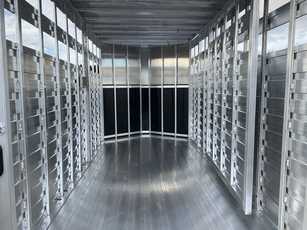 2027 Aghaul 6'6"x16 Plus V-nose Aluminum Livestock Trailer alt