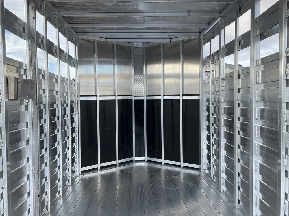 2027 Aghaul 6'6"x16 Plus V-nose Aluminum Livestock Trailer alt