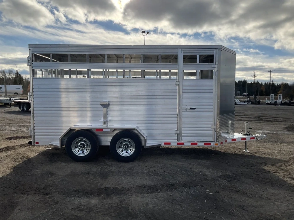 2027 Aghaul 6'6"x16 Plus V-nose Aluminum Livestock Trailer alt
