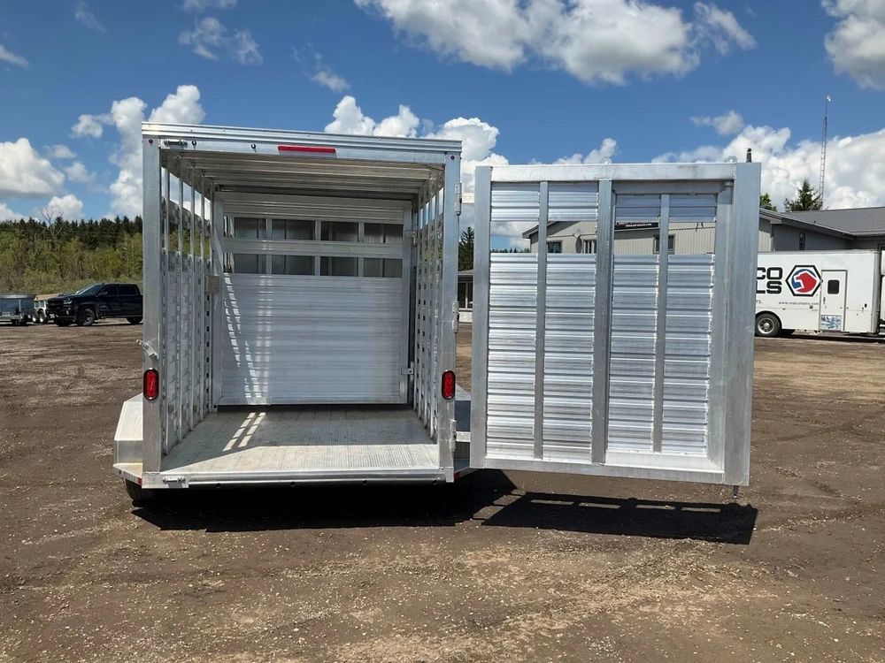 2026 Aghaul 6'6"x14 Plus V-nose Aluminum Livestock Trailer alt
