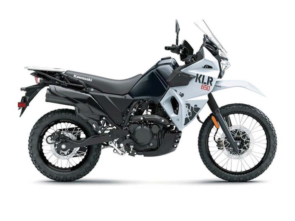 2025 Kawasaki KLR®650 Pearl Crystal White/Metallic Carbon Gray ABS