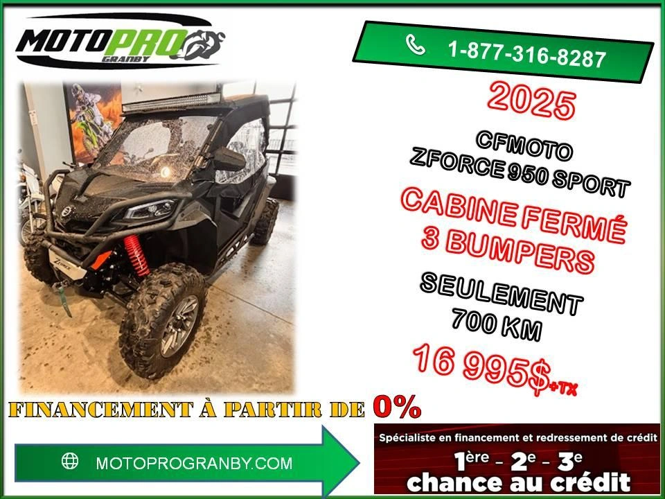 2025 Cfmoto Zforce 950 Sport Zforce950 1000cc Sport Gen2 G2 Zforce 950 Cabine alt