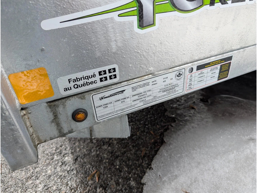 Ycremorque Yclrf66144-2g 66x144 2 Essieus Galavanisé 2026 alt