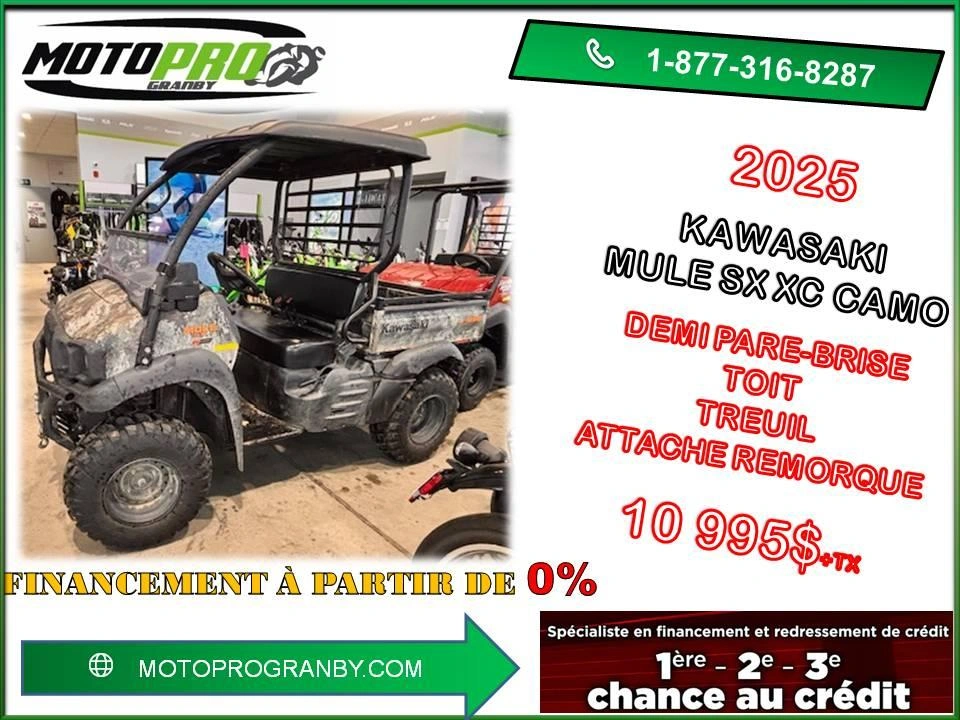 2025 Kawasaki Mule Sx Xc Camo Mule Sx Xc Camouflage Camo Anti Grafigne Bien Équipé alt