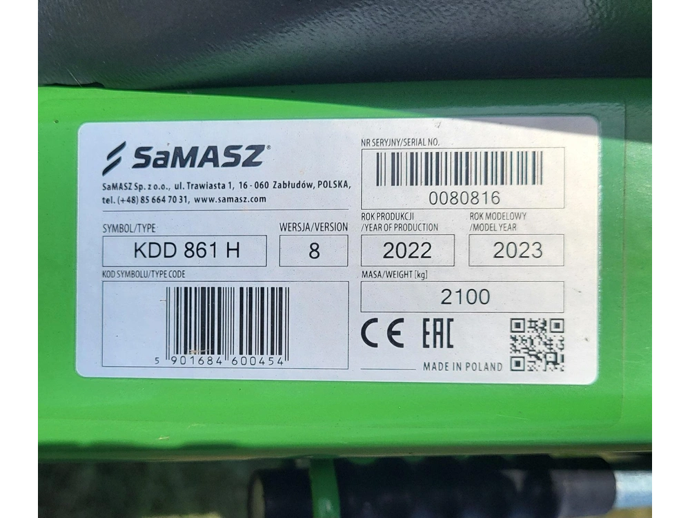 Samasz Kdd 861 H Double Sided Disc Mower 2023 alt
