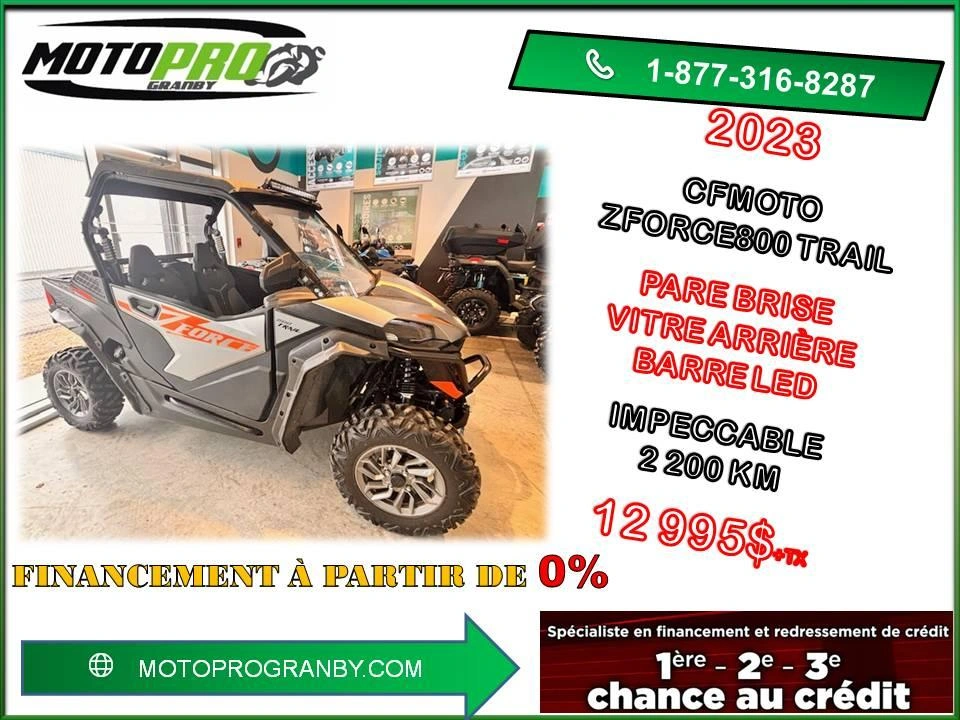 2023 Cfmoto Zforce 800 Trail Zforce800 Trail 50po Zforce 800 Financement 0% alt