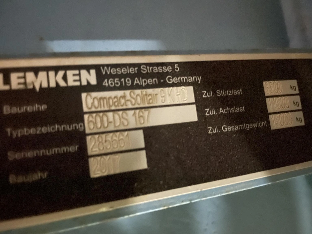 2017 Lemken 9/600 Khd167 alt