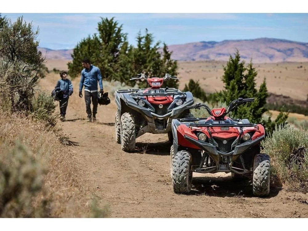 2025 Yamaha Grizzly 110 Grey Metallic/red - Last 2025 Grizzly 110 In Stock! alt