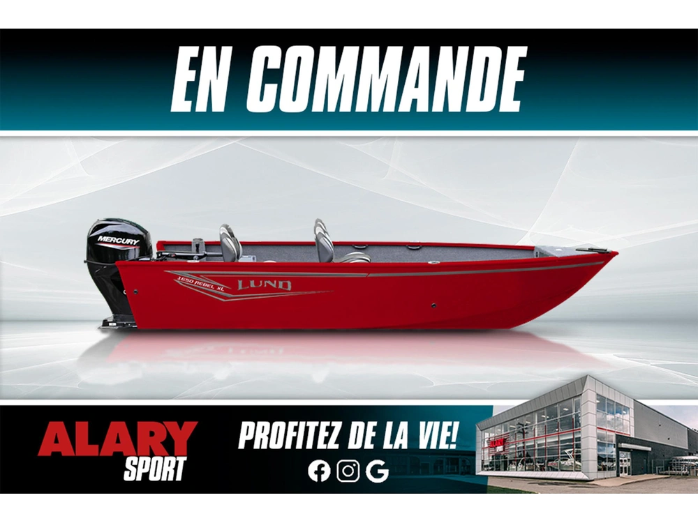 2026 Lund 1650 Rebel Xl Tiller + Mercury 60 Hp & Remorque alt