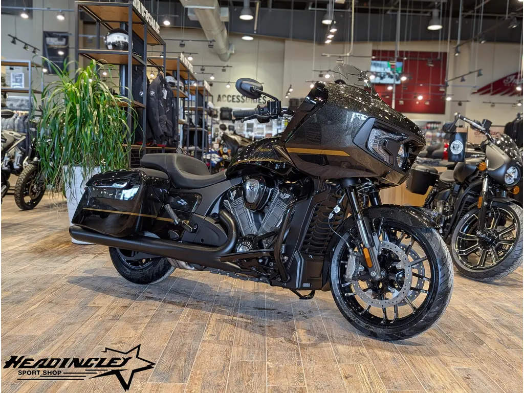 2026 Indian Motorcycle Challenger Dark Horse 112 + PowerBand Audio Package // Black Crystal with Black Metallic and Championship Gold Accent 