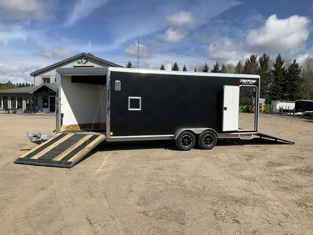 2020 Triton 7x18 Plus V-nose Pr187 All Aluminum Snowmobile Trailer alt