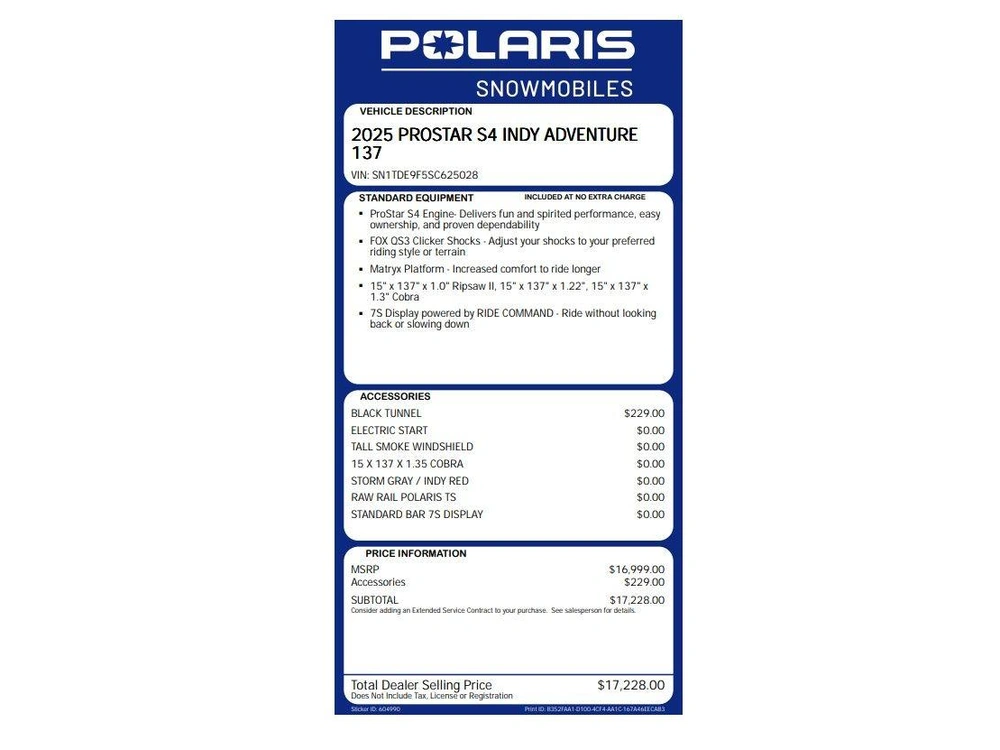 2025 Polaris Prostar S4 Indy Adventure 137 Prostar S4 137 alt