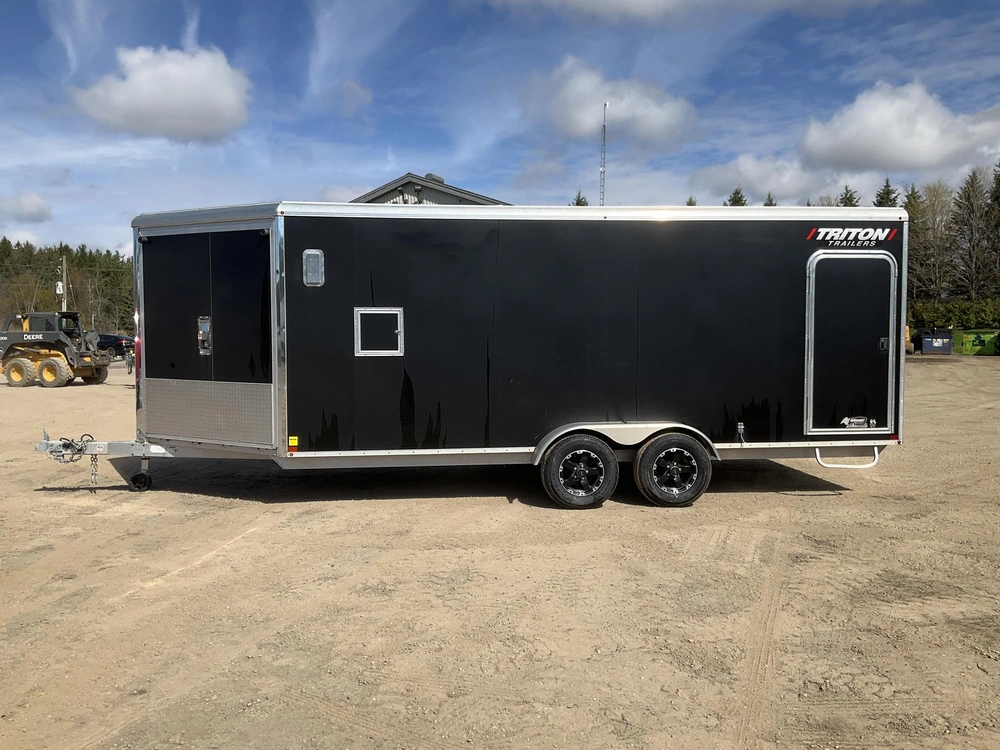 2020 Triton 7x18 Plus V-nose Pr187 All Aluminum Snowmobile Trailer alt