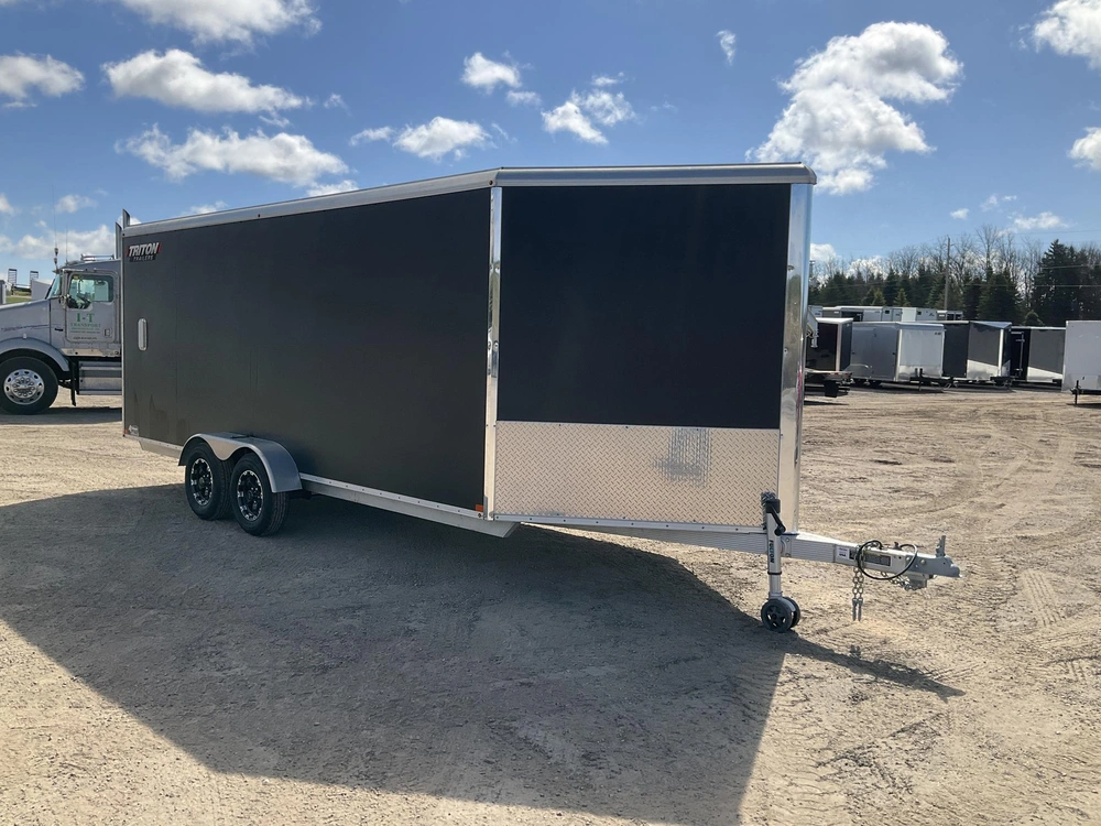 2020 Triton 7x18 Plus V-nose Pr187 All Aluminum Snowmobile Trailer alt
