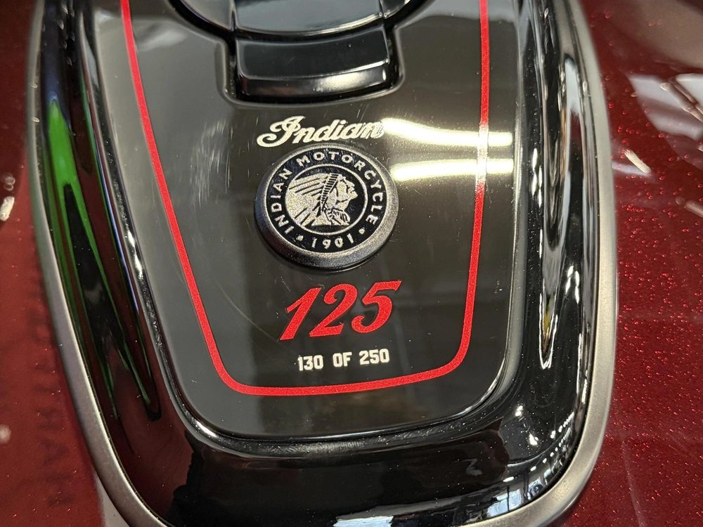 2026 Indian Motorcycle 125 Challenger, 125 Red W/ Blk Crstl, 49st 125th Anniversary Edition alt