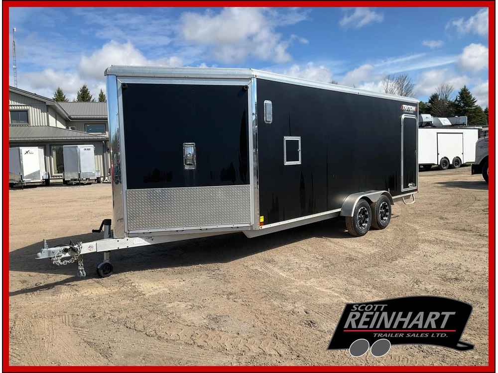 2020 Triton 7x18 Plus V-nose Pr187 All Aluminum Snowmobile Trailer alt